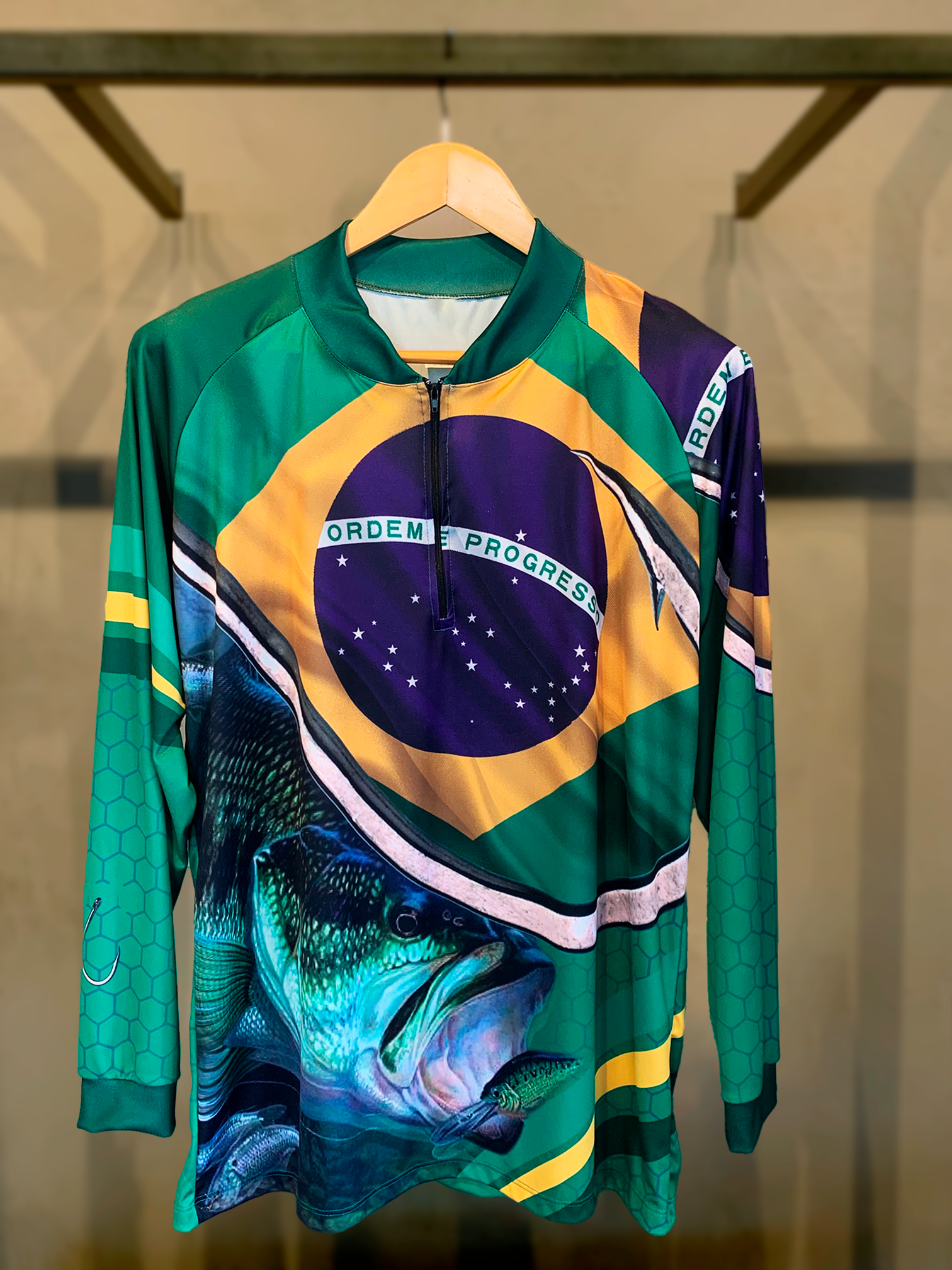 Sports - Camiseta com zíper manga longa