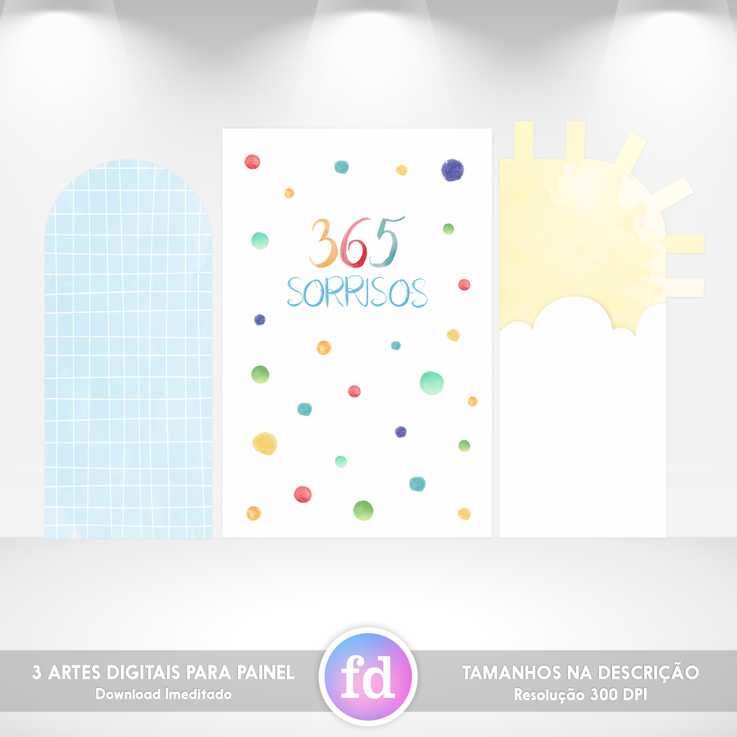 3 artes para Painéis Verticais 365 Sorrisos