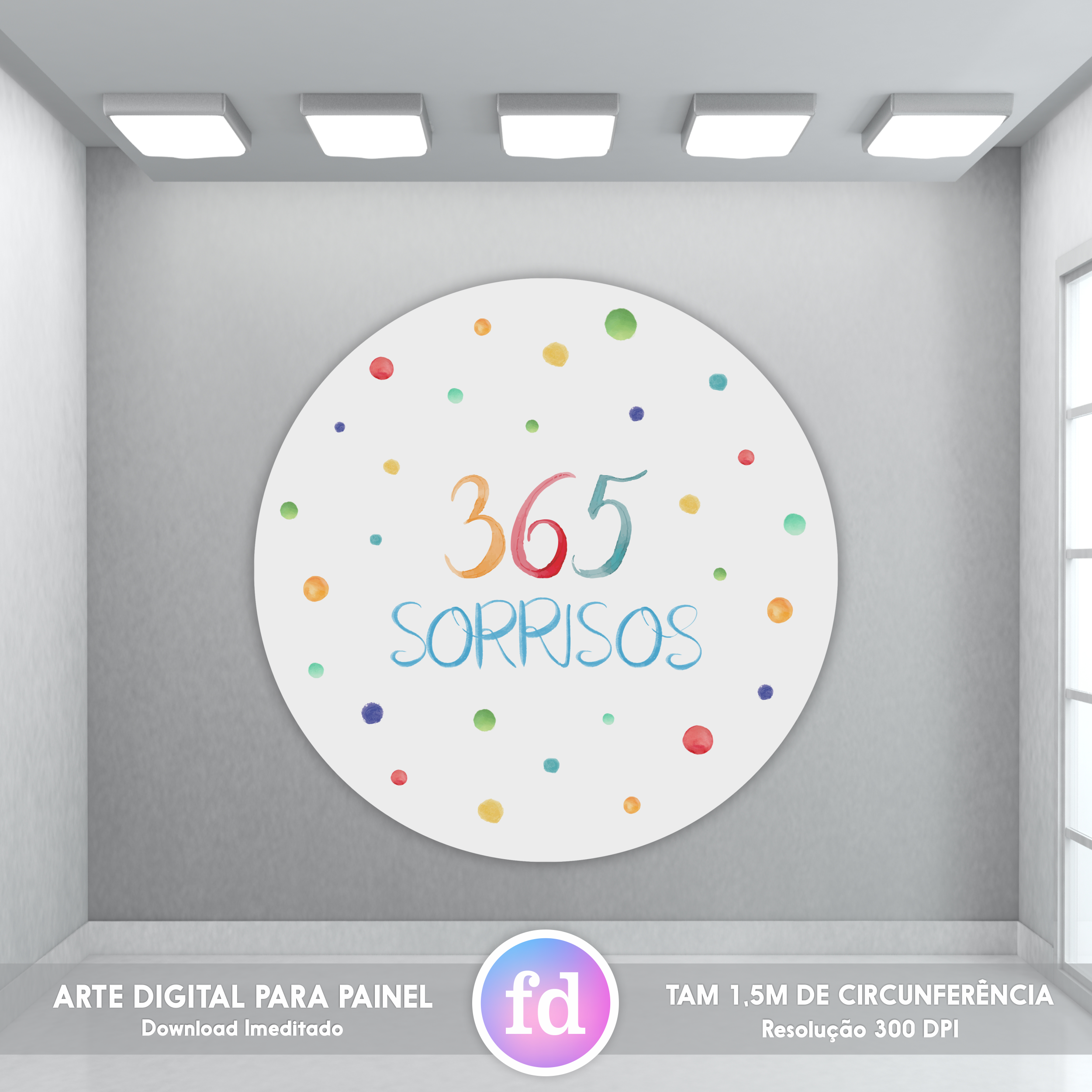 Arte para Painel Redondo 365 Sorrisos