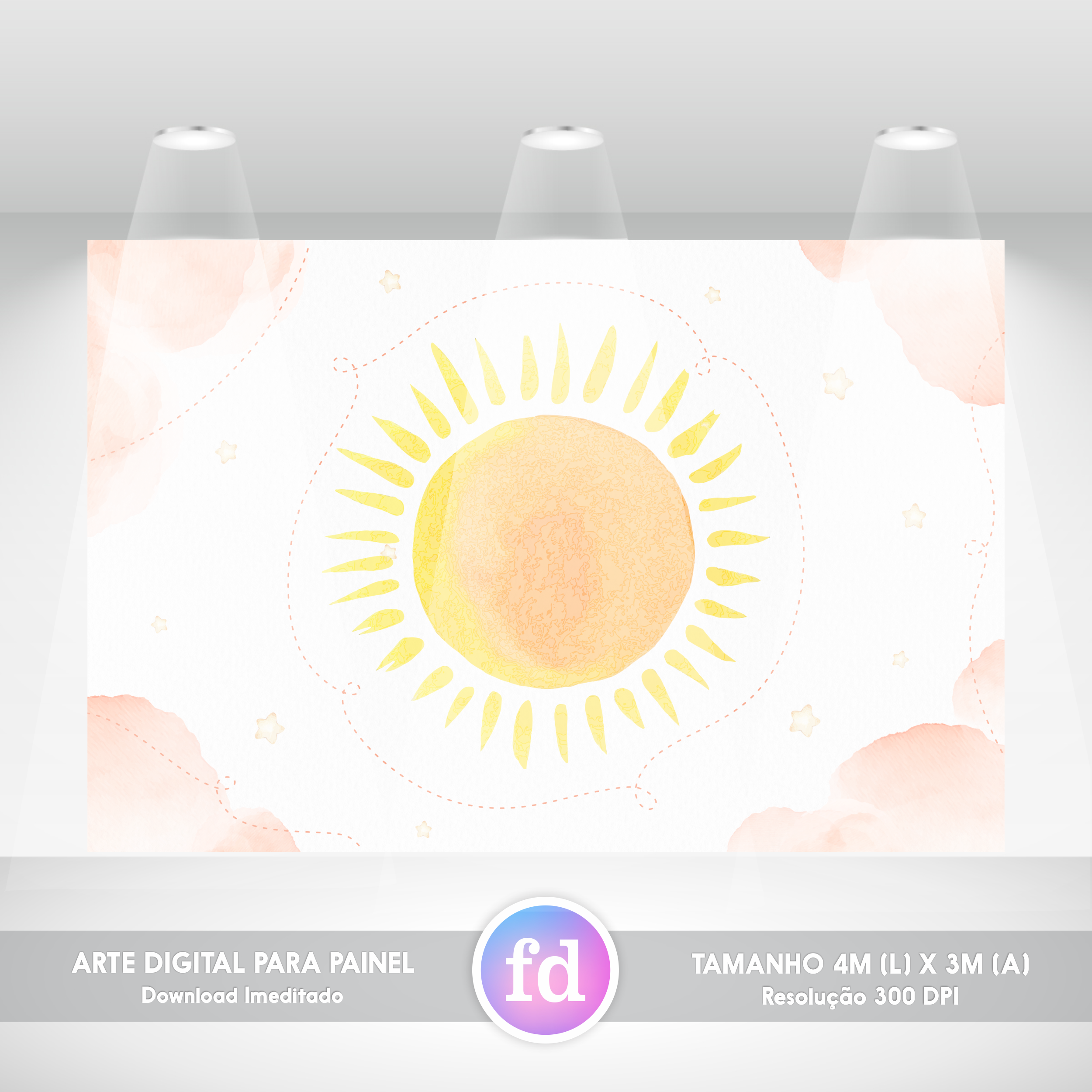 Artes para Painel Retangular Primeira Volta ao Sol