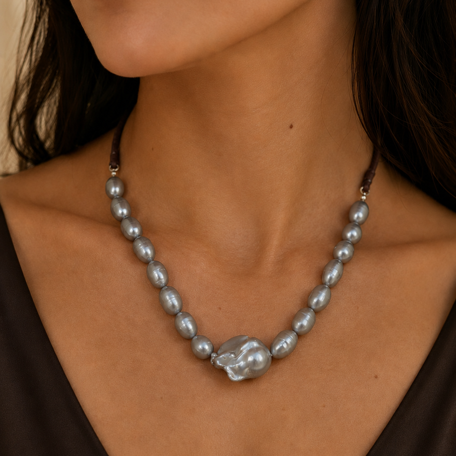 Necklace shown on model