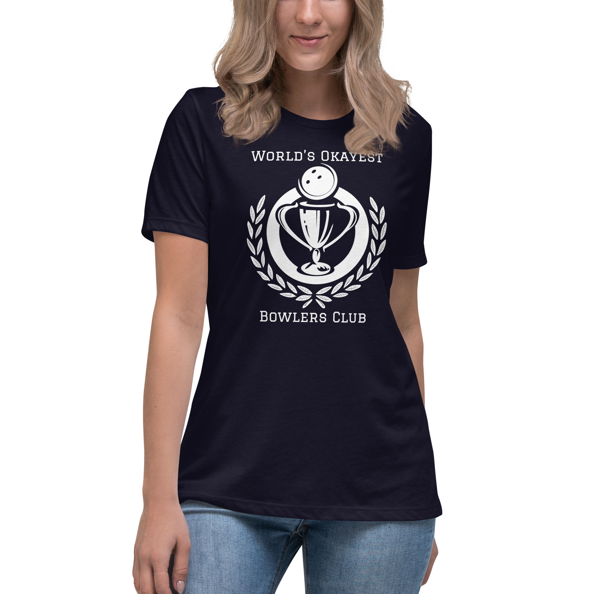World's Okayest Bowlers Club Women's Relaxed T-Shirt (Dark)