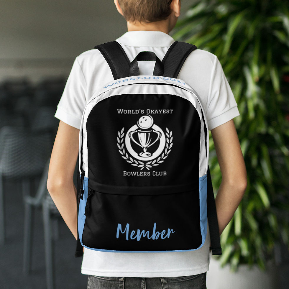 World's Okayest Bowlers Club Backpack (Blue)