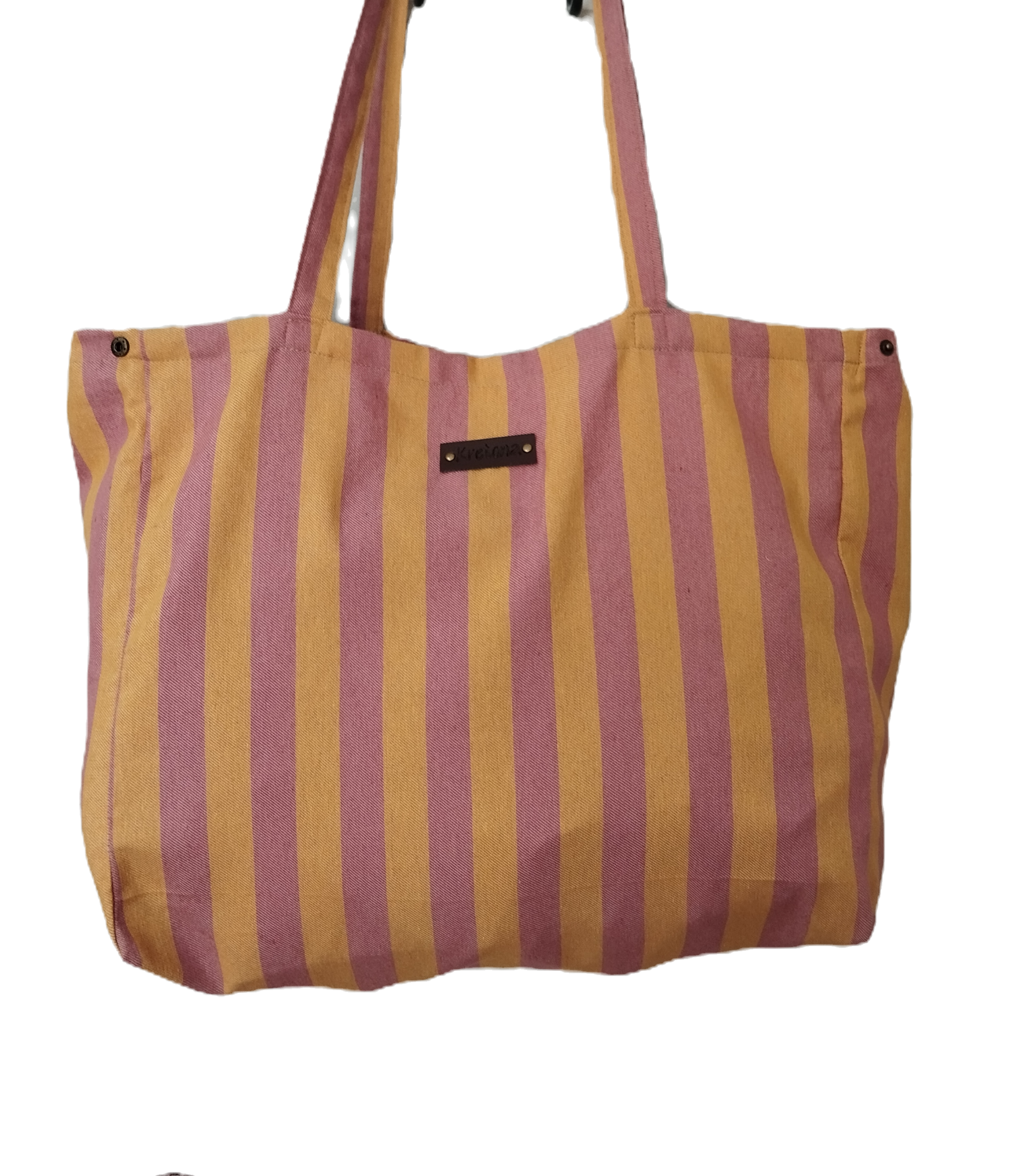 Bolso Capri - Rayas naranja y rosa