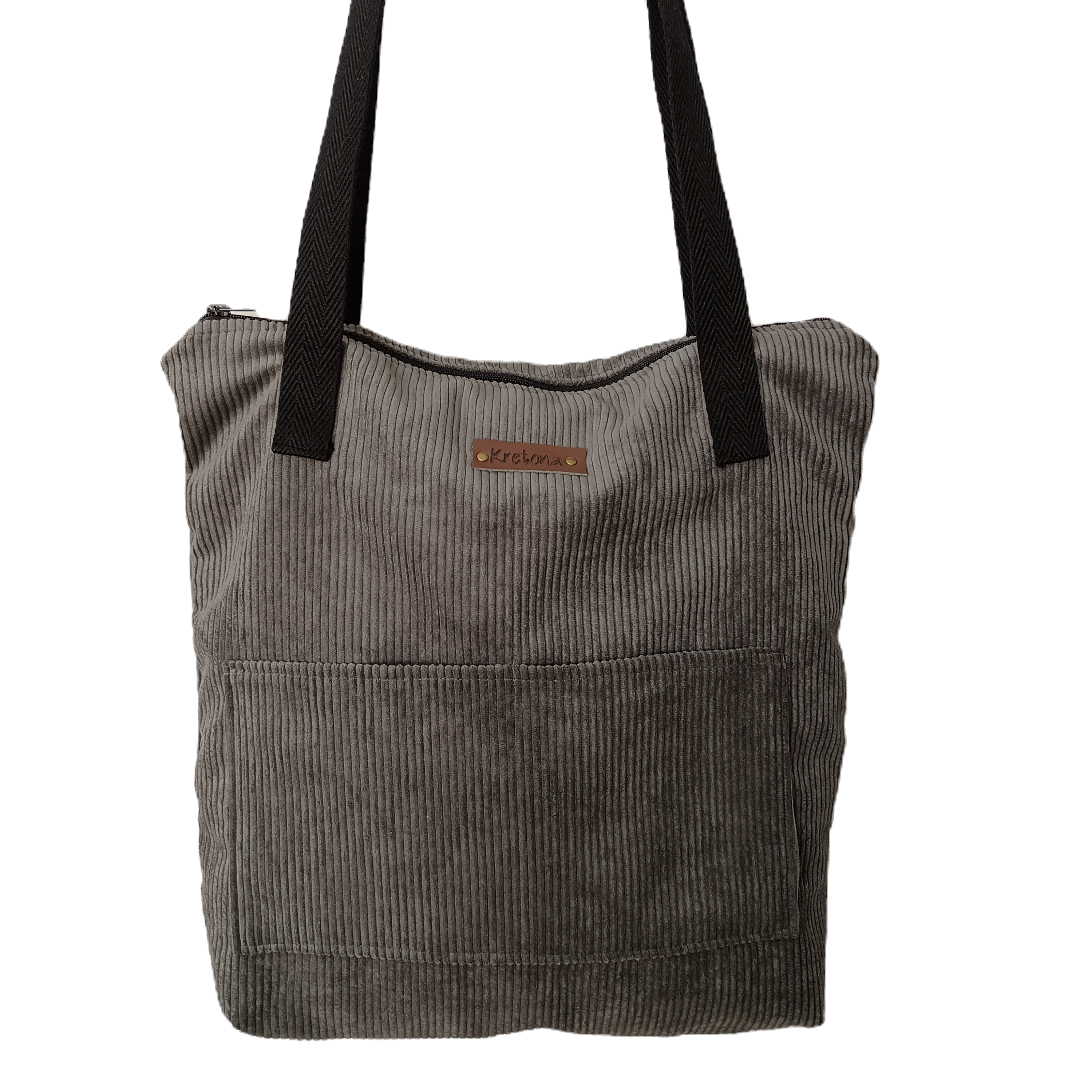 Totebag Toscana - Pana Gris Oscuro