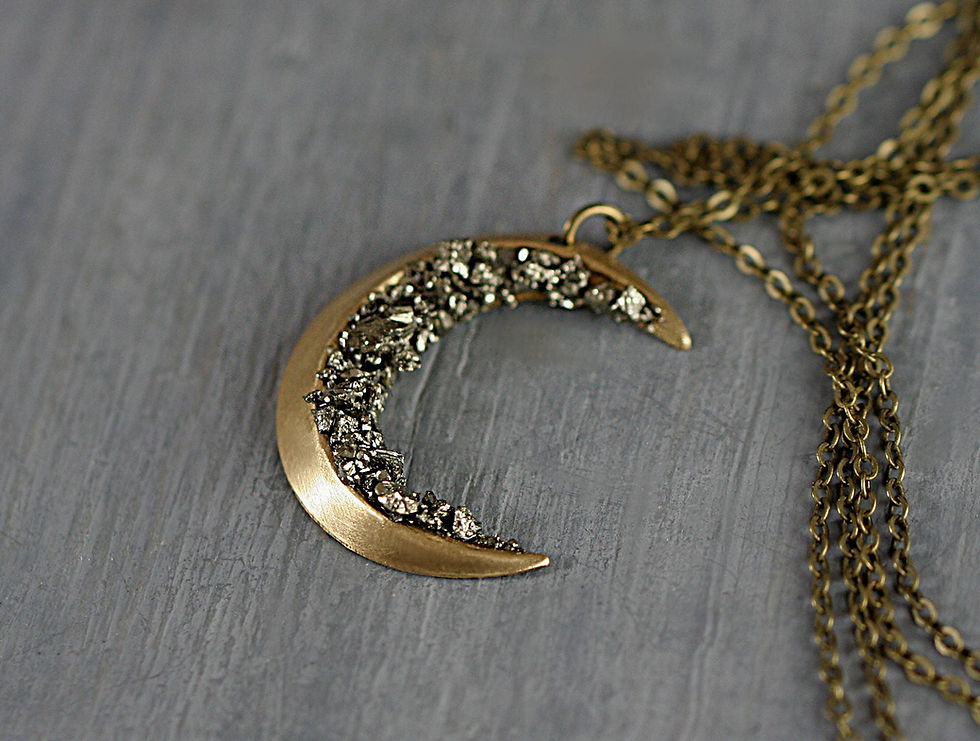 Thumbnail: Crystal Crescent Moon Necklace