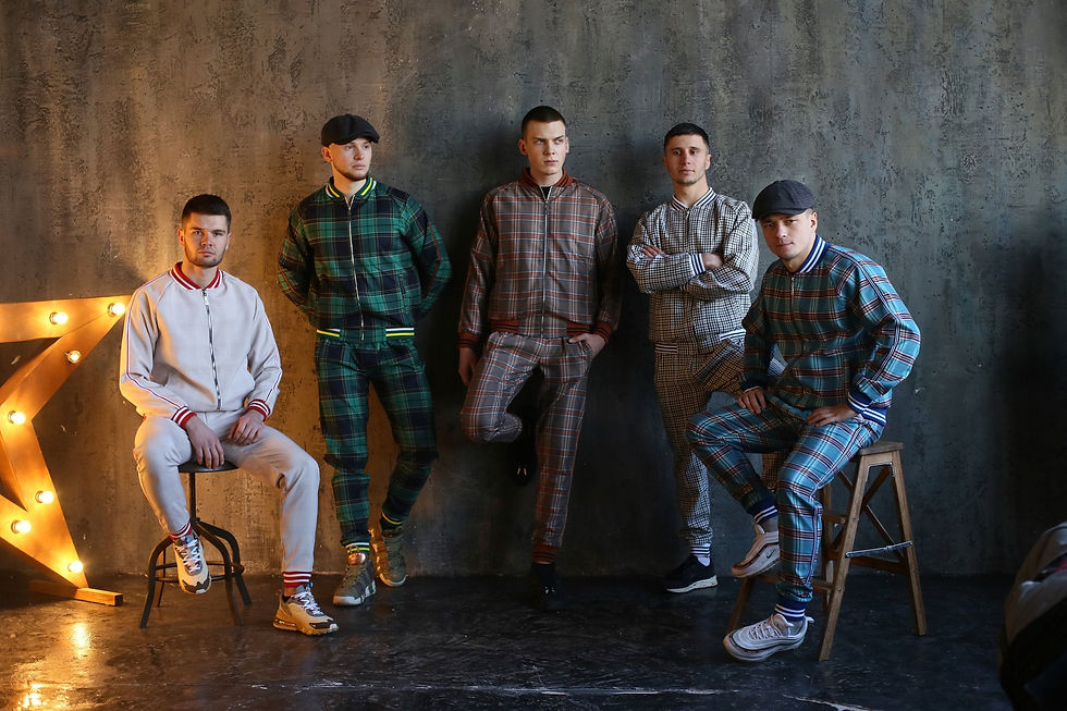 Men's Tartan Tracksuits Group of Model