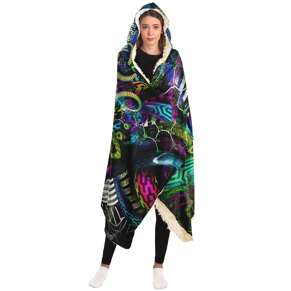 Thumbnail: Jungle Juice Hooded Blanket Sherpa