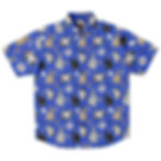 Rabbits & Flowers Short Sleeve Button Down Shirt Front