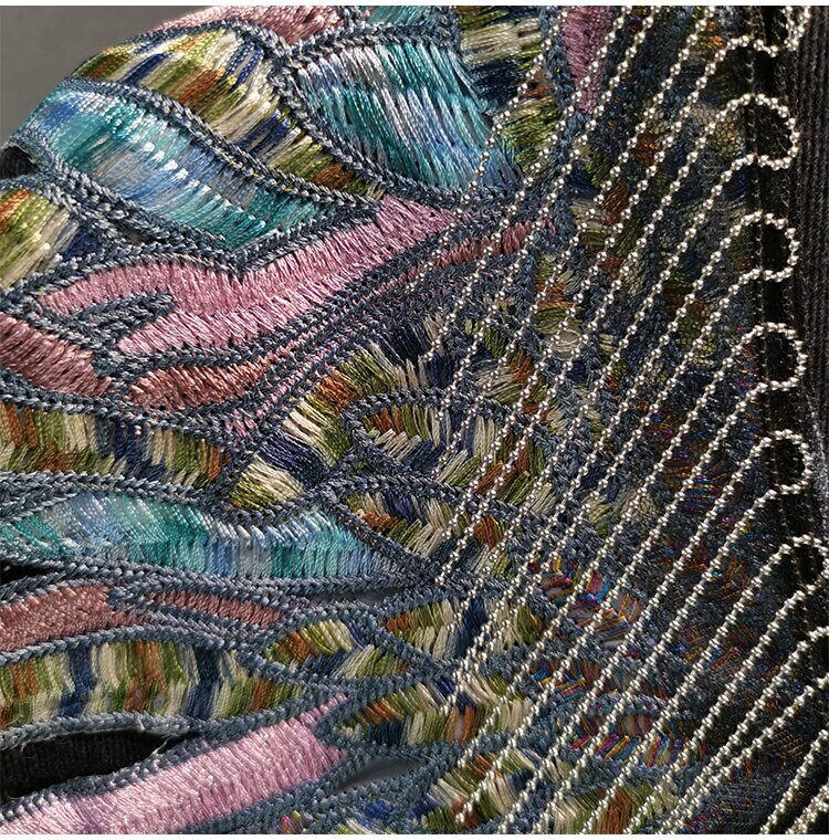 Thumbnail: Boho Wings Women's Denim Embroidered Jacket