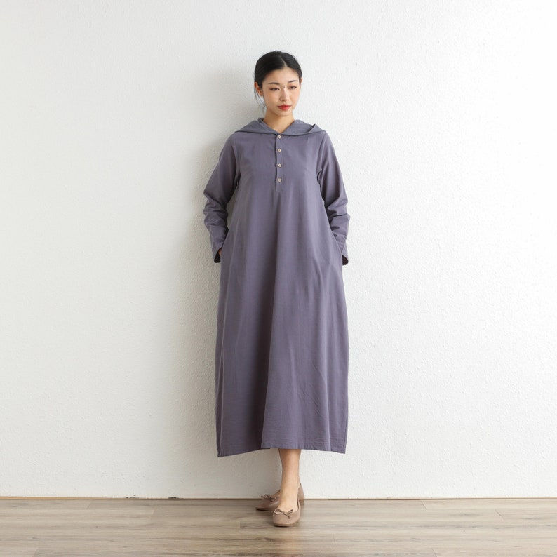 Thumbnail: Hooded Cotton Dress for women