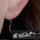 Thumbnail: Light Blue Enameled Blossom Earrings