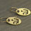 Thumbnail: Tiny gold wildflower engraved Golden earrings