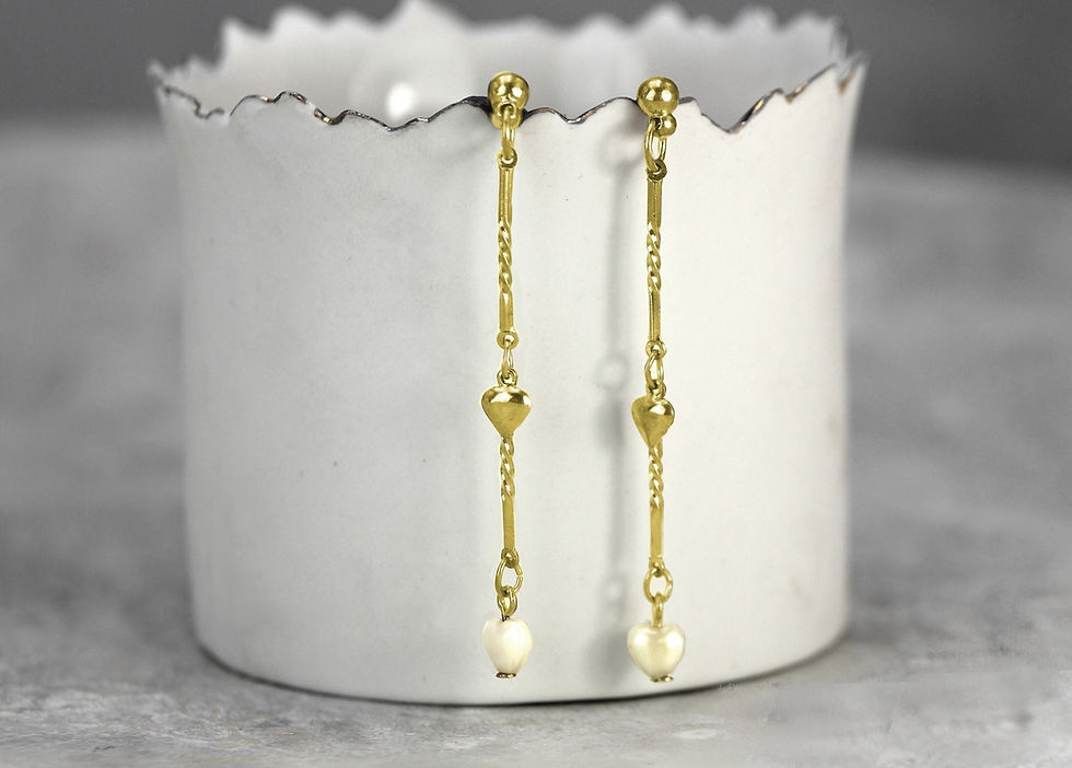 Long Dangling Heart Stud Earrings photography