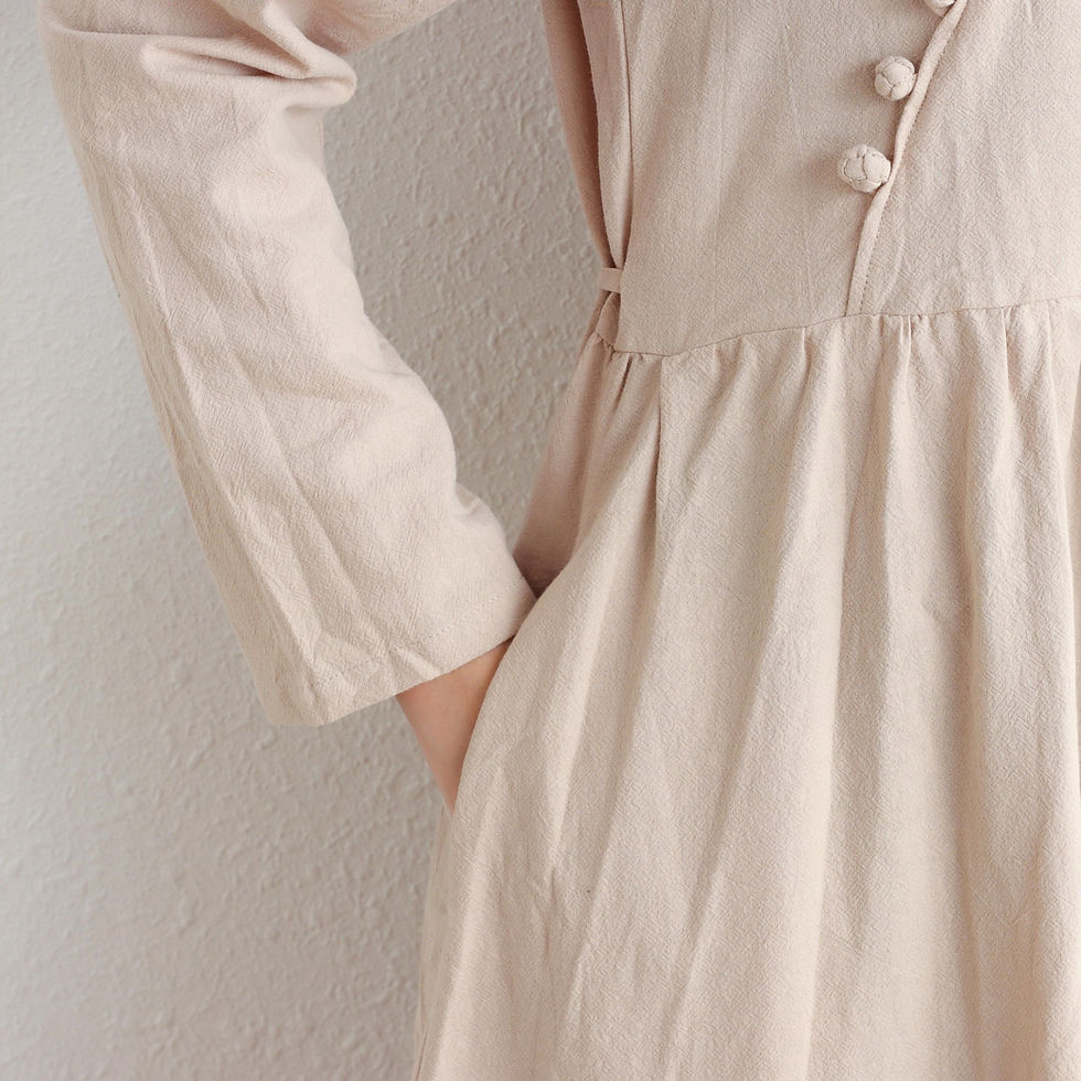 Thumbnail: Long Sleeves Cotton Dress  for women