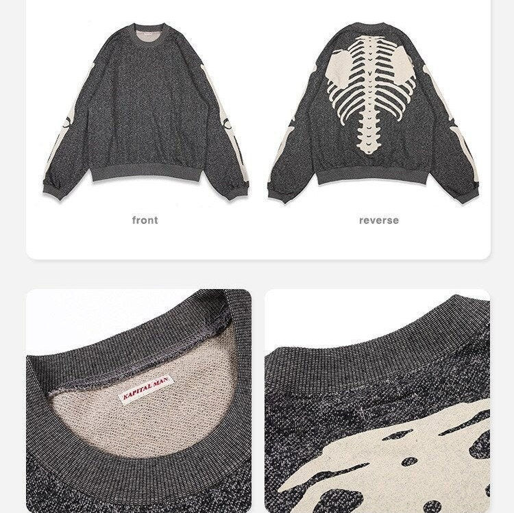 Thumbnail: Skeleton Bone Printed Crewneck Sweatwear