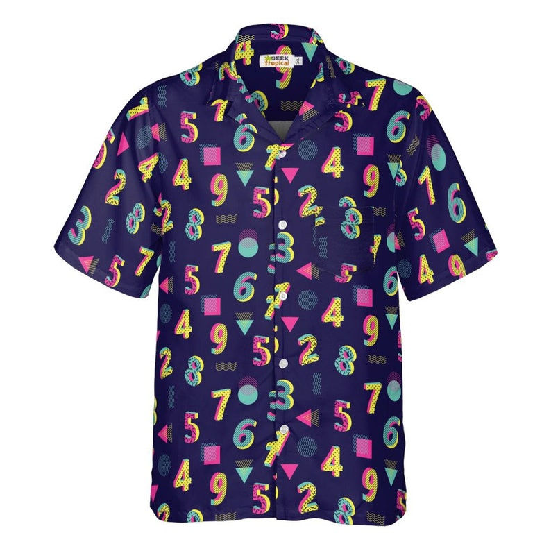Numbers In 3D Math Hawaiian Shirt Front