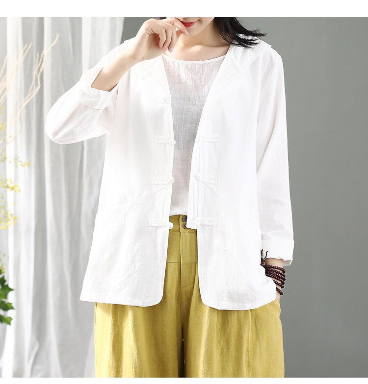 Thumbnail: Women's   Long Sleeves hooded Blouse