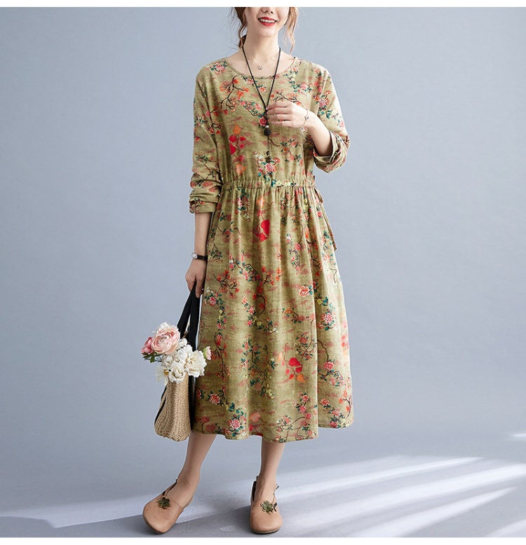 Thumbnail: Floral printed Women Cotton Dress