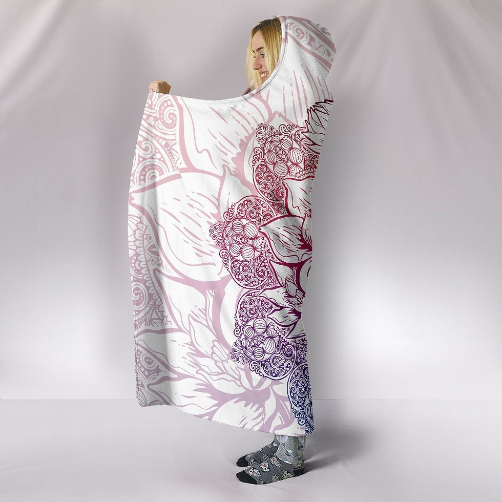 Thumbnail: Paisley Mandala Lotus Flower Hooded Blanket