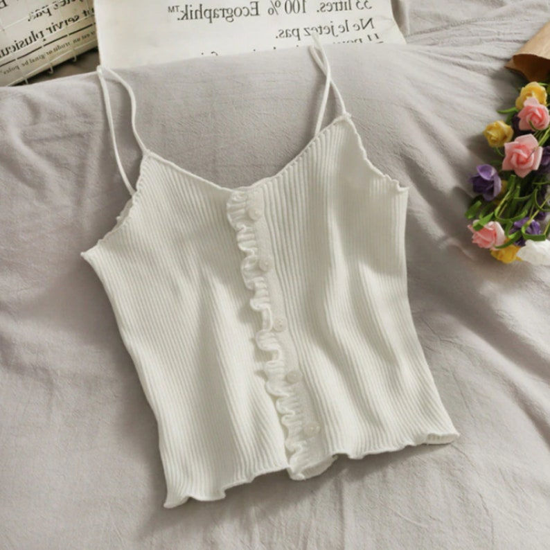 Thumbnail: Cotton Seamless Tank Crop Top White