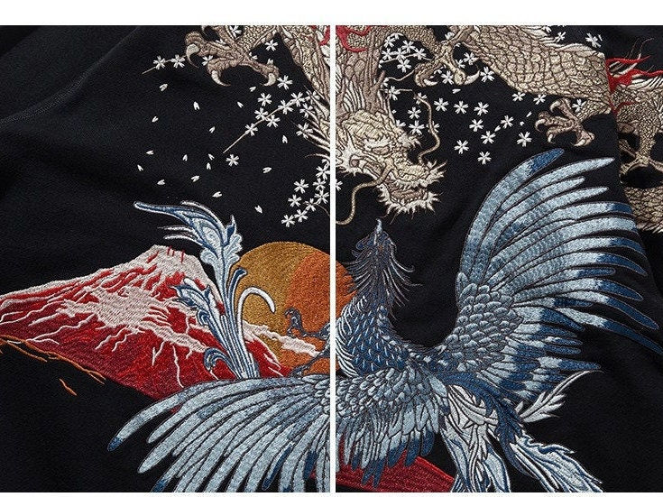 Thumbnail: Phoenix Dragon Embroidered High Street Pullover Tops