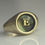 Thumbnail: Shell And E Letter Initial Signet Ring
