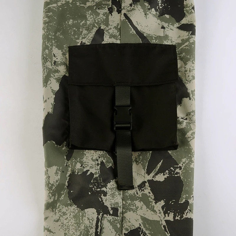 Thumbnail: Y2K High Waisted Green Camouflage Cargo Pants Pocket
