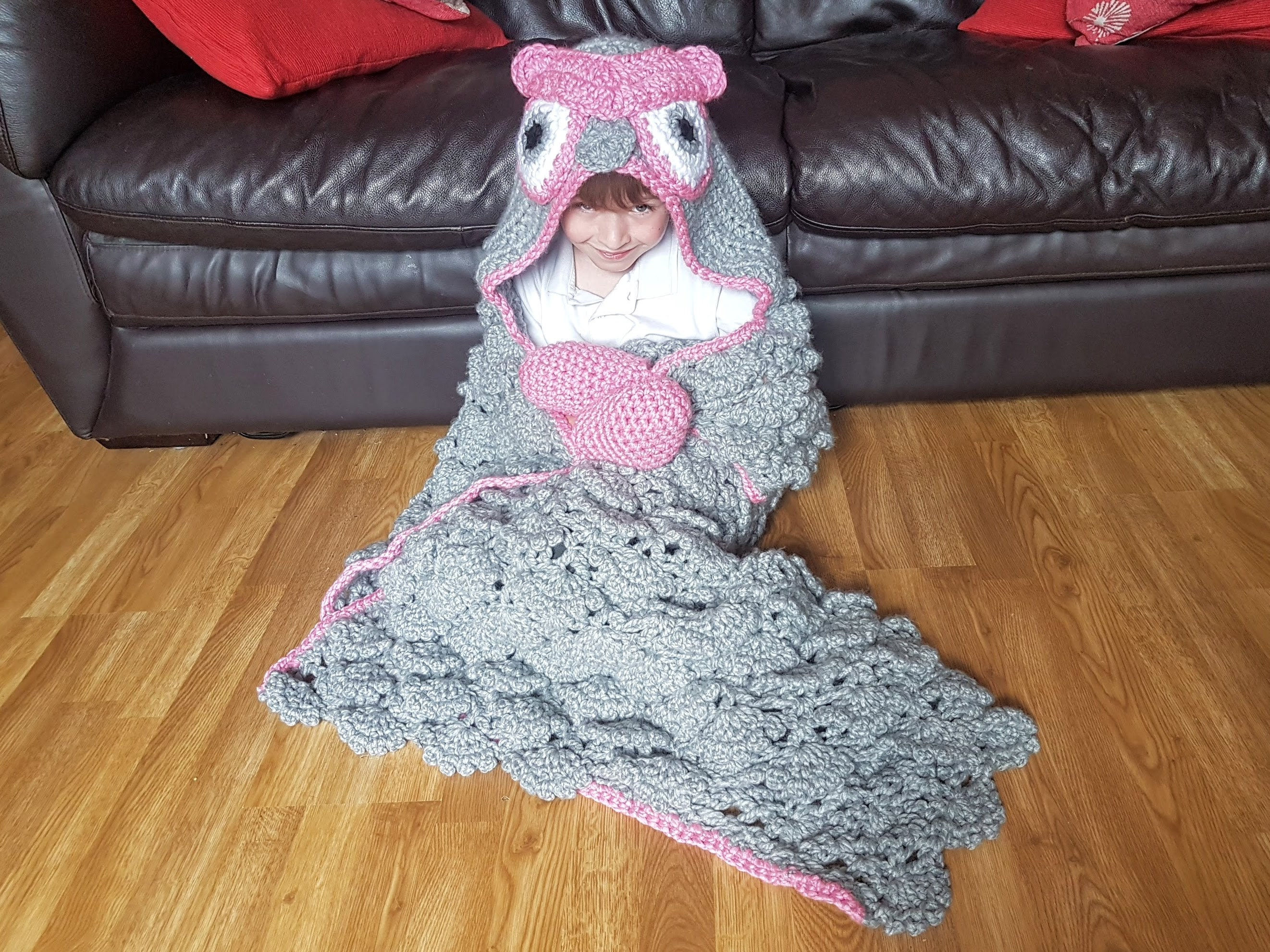 2in1 Woodland Owl Crochet Pattern Hooded Blanket
