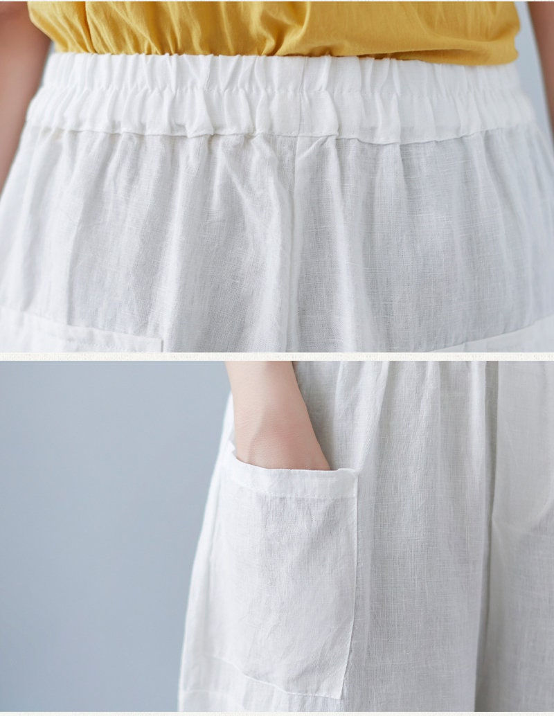 Thumbnail: Casual Loose Retro Cotton Linen Shorts Cloth