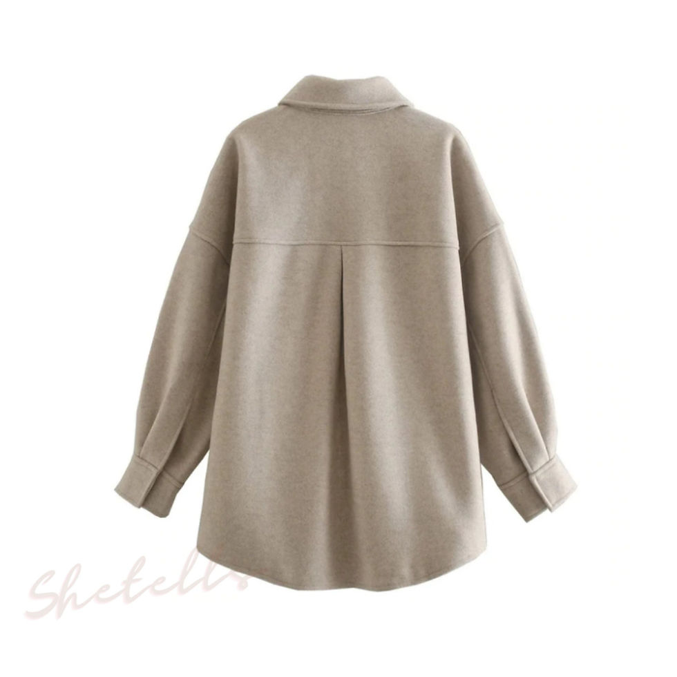 Thumbnail: Women Camel Woolen Jacket Back