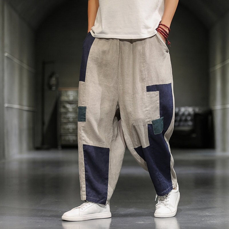 Thumbnail: Patchwork  men's linen pants