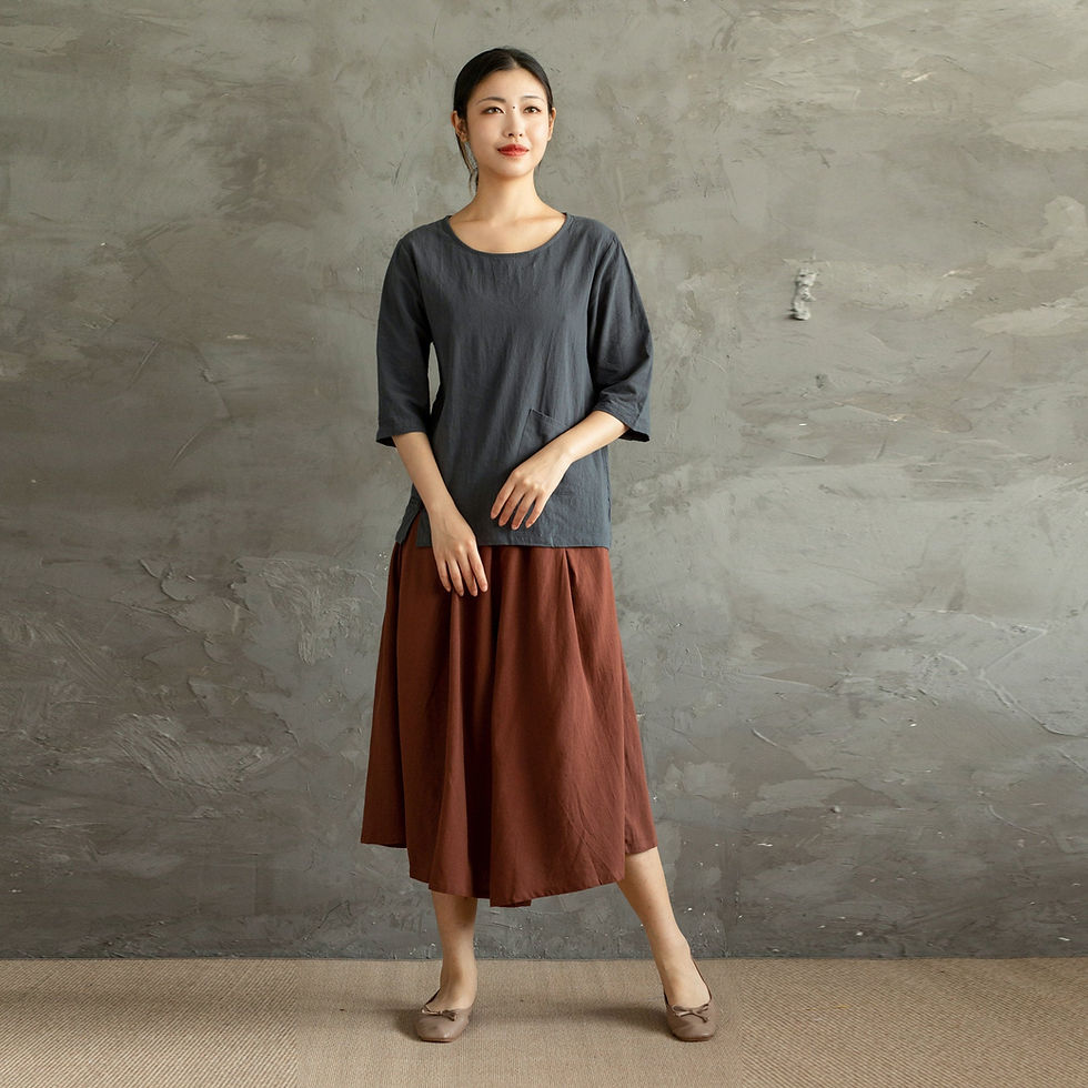Thumbnail: Women's beautiful Summer Cotton Tops Half Sleeves Blouse Casual Loose Kimono Cu