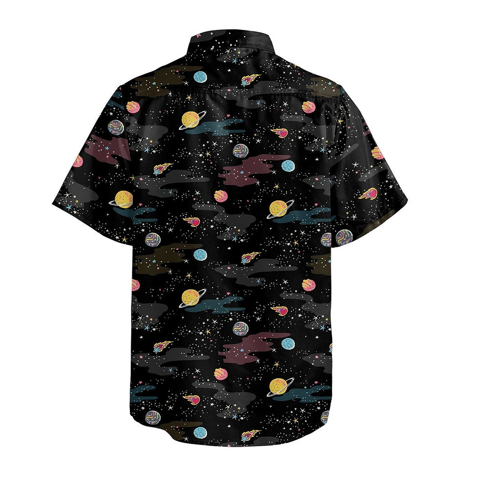 Thumbnail: A Starry Galaxy Outer Space Button Up Shirt Back