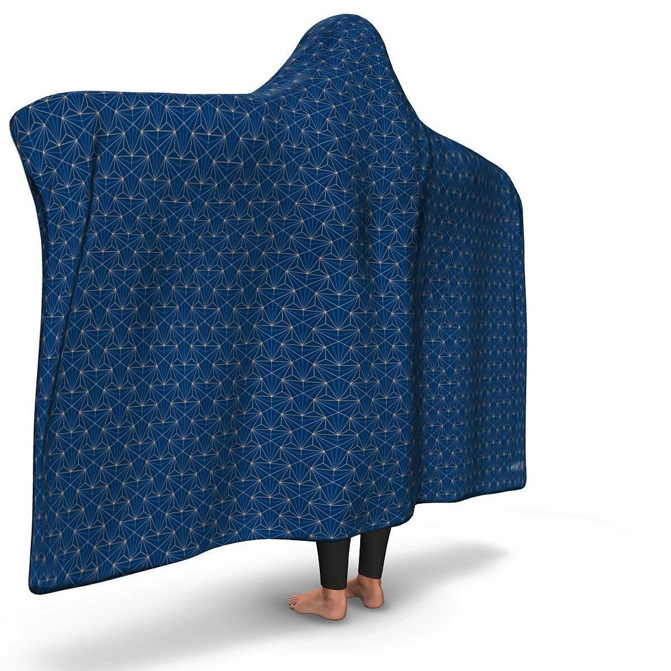 Thumbnail: Blue Hooded Blanket with wrist straps
