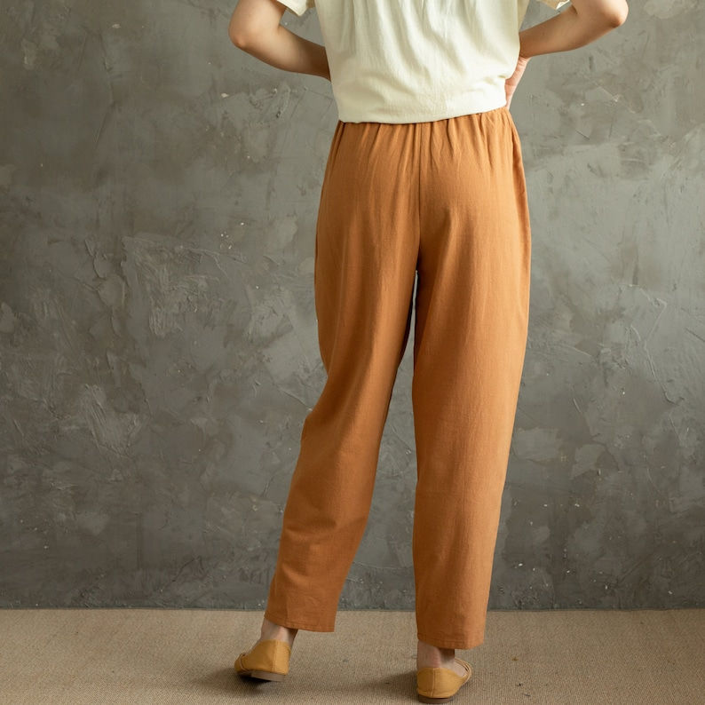 Thumbnail: Women classical Elastic Waist Cotton Pants