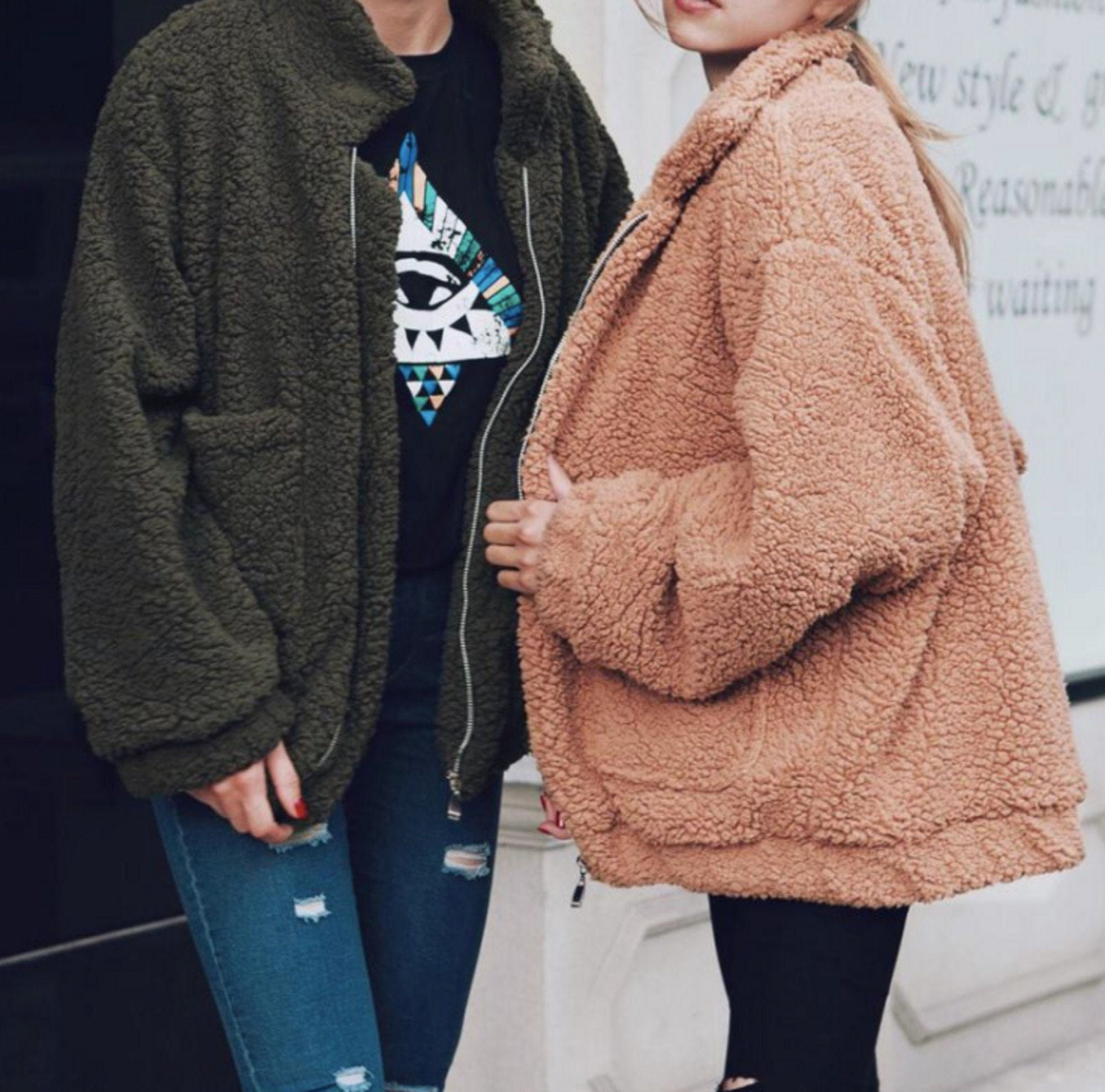 Women Faux Fur Coat Model