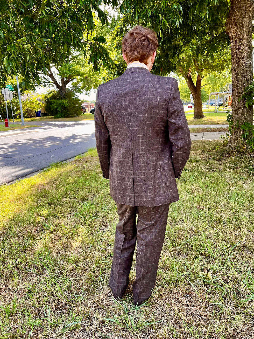 Thumbnail: Vintage 70's Chocolate Brown & Black Glen Plaid Suit - 3 Piece