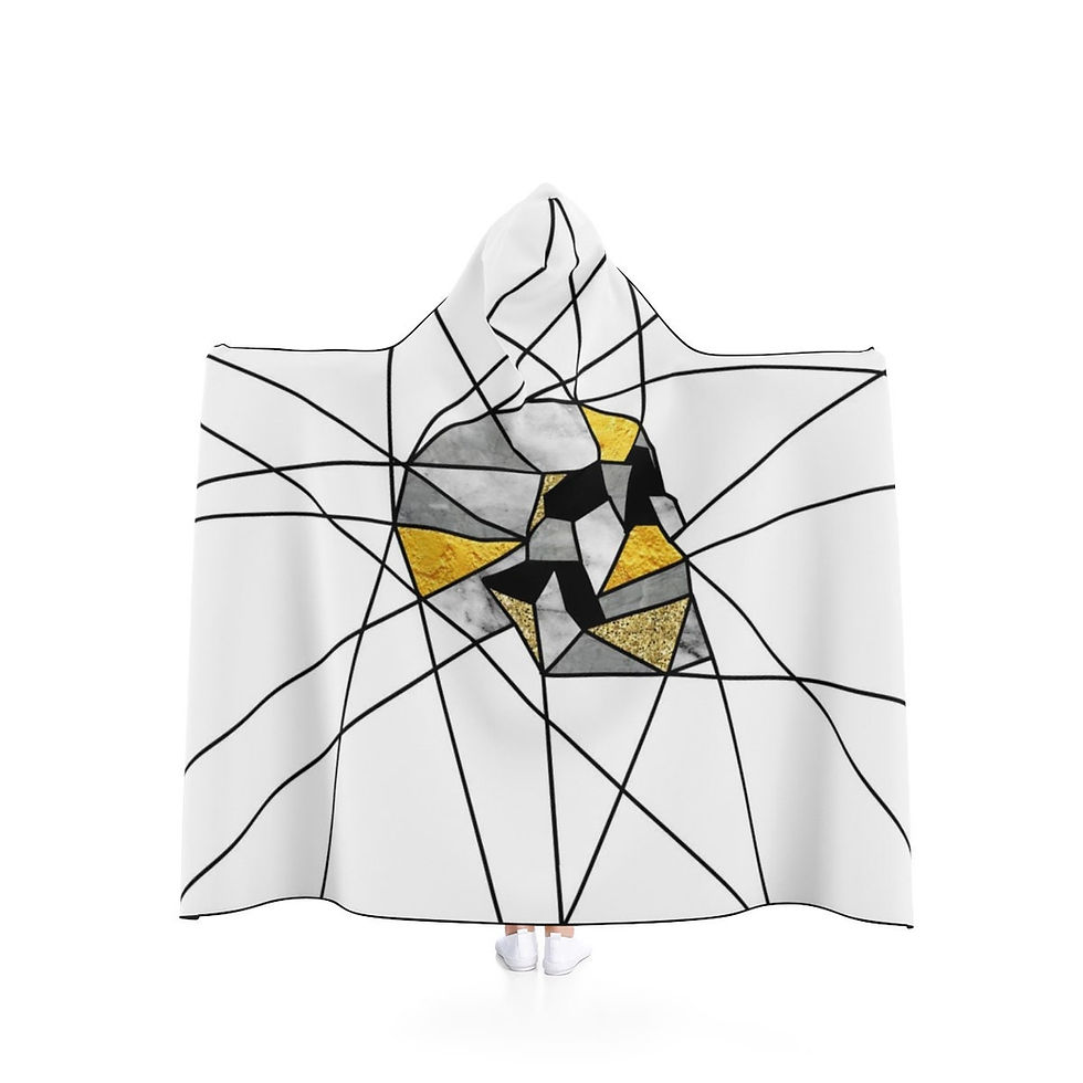 Geometrical Cape Skull Hooded Blanket back view