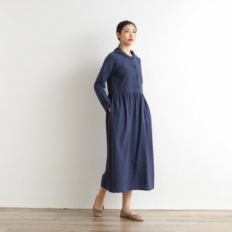 Thumbnail: Cotton Hooded Dress for women