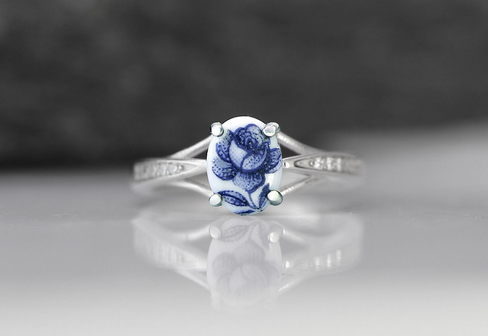 Sterling Silver Dainty Rose Ring Photography