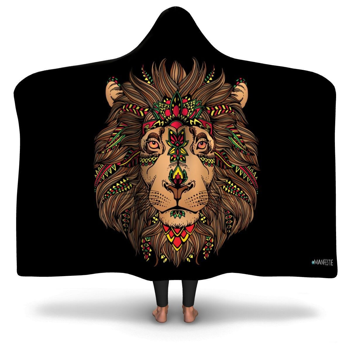 Zion Lion Premium Hooded Blanket With Wrist Straps