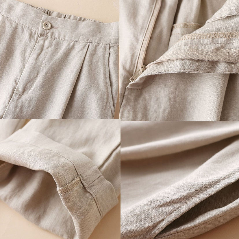Thumbnail: Summer Linen Casual Pants Close View