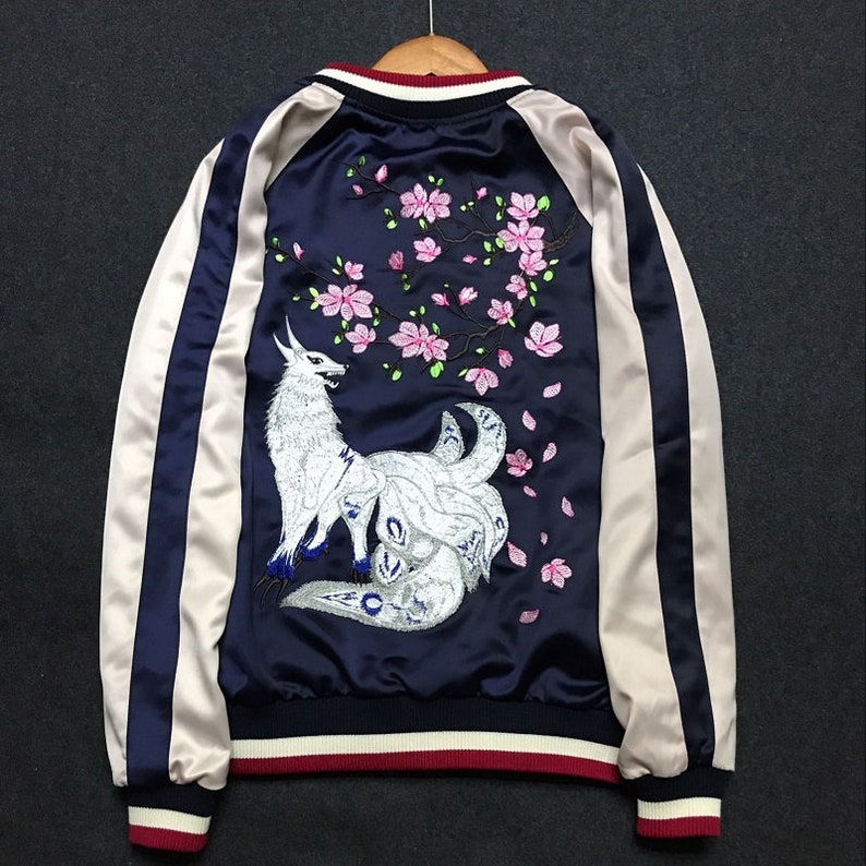 Thumbnail: Nine Tailed Fox Embroidered Sukajan Jacket back