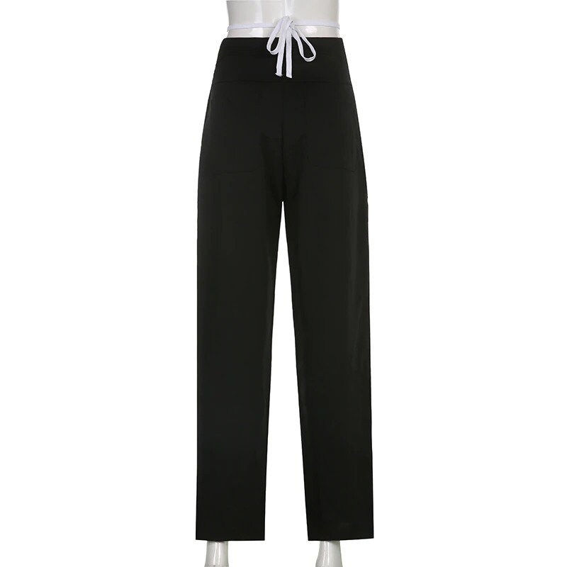Thumbnail: Patchwork Wide Leg Cargo White Pants Front