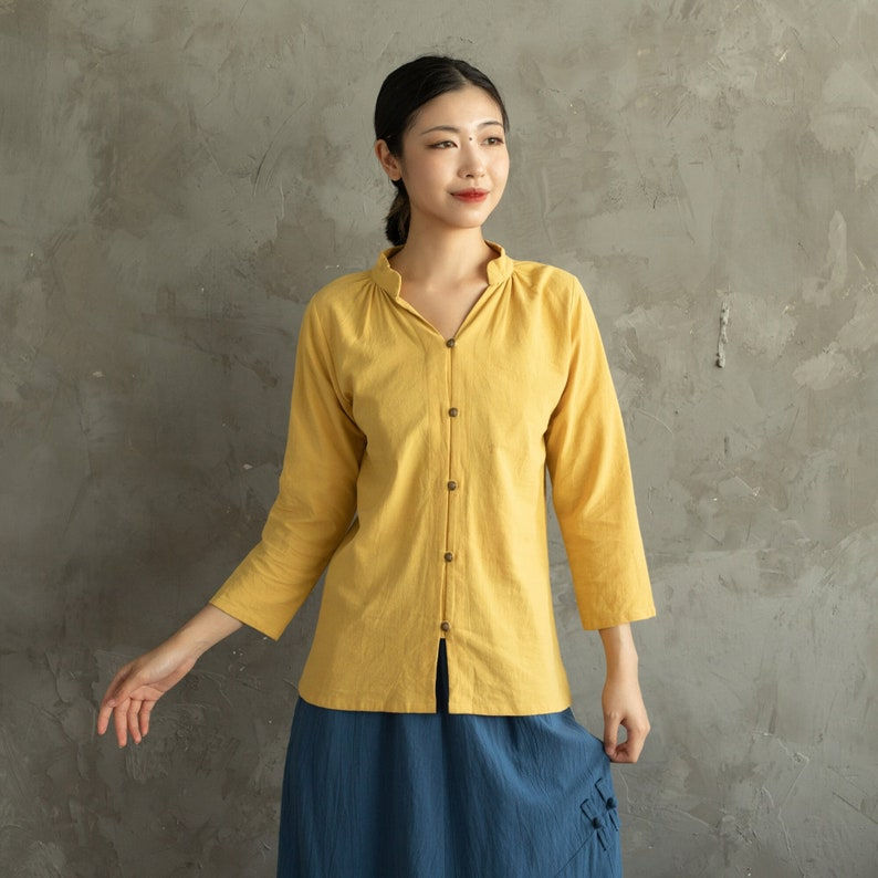 Thumbnail: Summer Cotton Tops Women's Shirt