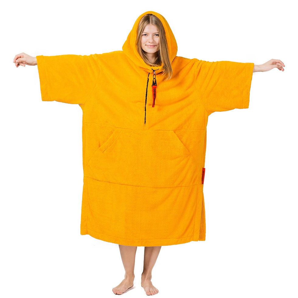 Thumbnail: Yellow Robe Surf Poncho Oversized Hoodie Blanket Wide View