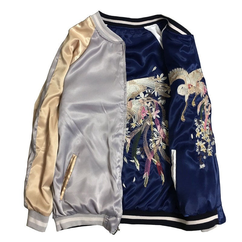 Thumbnail: Sukajan Embroidery Souvenir Phoenix Rising Jacket black