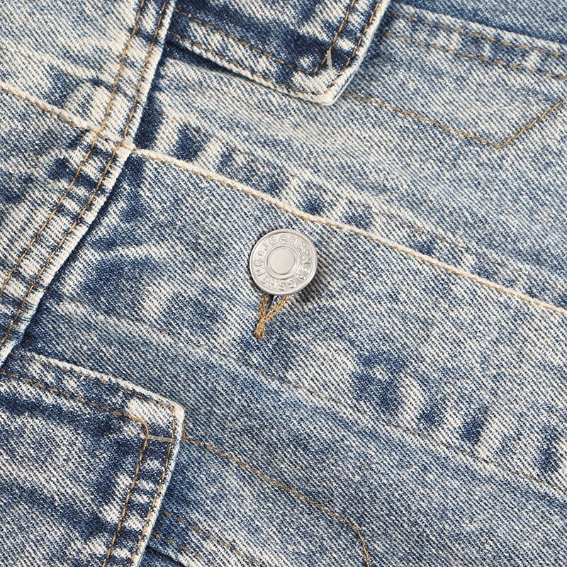 Thumbnail: Women's Short Denim Sequins Jacket button