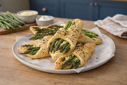 Ατομικές Σφολιάτες με Τυρί και Σπαράγγια στο Airfryer